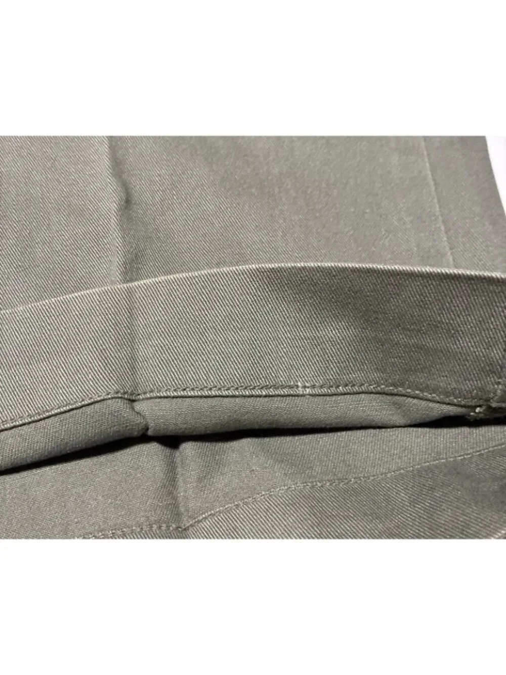 Heavyweight Gray Twill Work Trousers Mens 38x29 Flat Front Straight Leg Durable